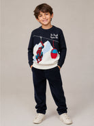 Maglione per bambino MC2 Saint Barth Kids blu navy con motivo intarsiato di Spider-Man DOU0006 00151M MC2 ST. BARTH KIDS 