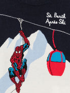 Maglione per bambino MC2 Saint Barth Kids blu navy con motivo intarsiato di Spider-Man DOU0006 00151M MC2 ST. BARTH KIDS 