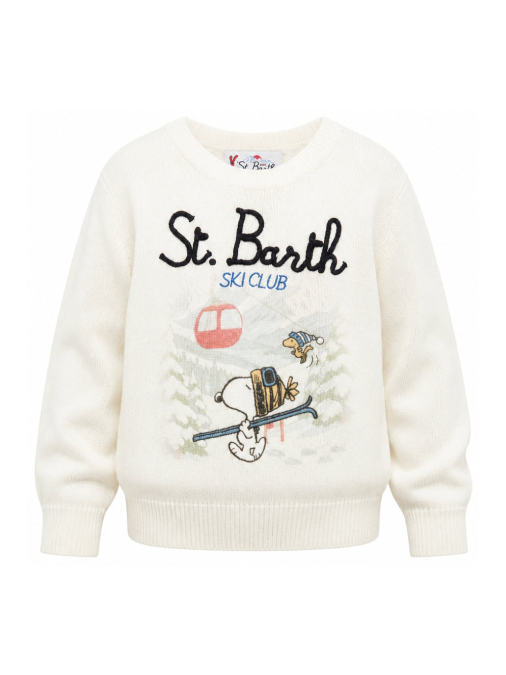 Felpa per bambino Mc2 St. Barth Kids bianco con stampa grafica di Snoopy dei Peanuts Douglas DOU0019 00056M MC2 ST. BARTH KIDS 