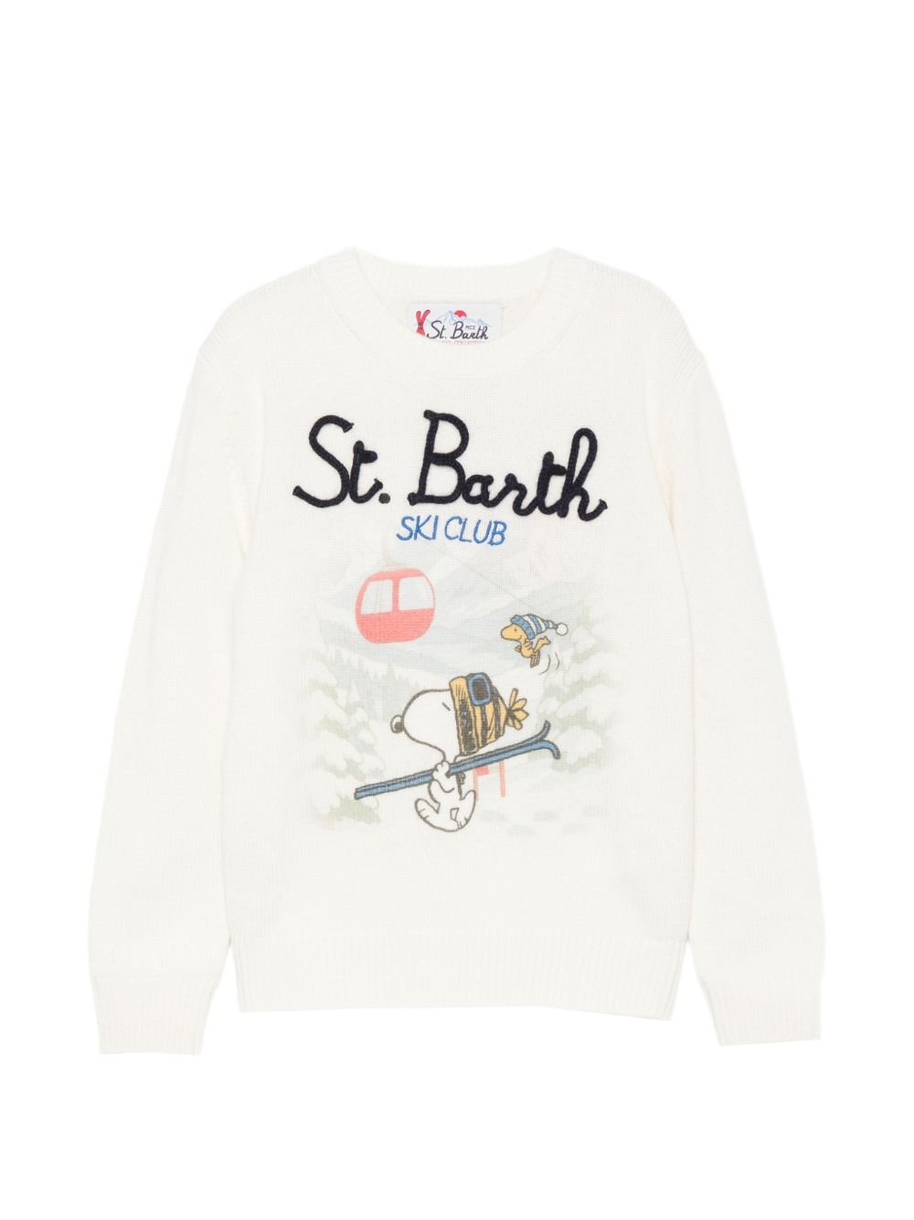 Felpa per bambino Mc2 St. Barth Kids bianco con stampa grafica di Snoopy dei Peanuts Douglas DOU0019 00056M MC2 ST. BARTH KIDS 