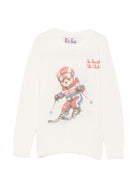 Maglione per bambino MC2 St. Barth Kids bianco con motivo orsetto sul davanti DOU0019 01794M MC2 ST. BARTH KIDS 