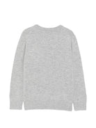 Maglione per bambino MC2 Saint Barth Kids grigio con scritta ricamata "oggi mangio dai nonni" DOU0021 02330M MC2 ST. BARTH KIDS 