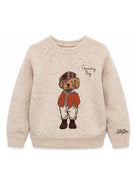 Maglione per bambino Mc2 St. Barth Kids beige con motivo a orsetto screziato DOU0022 00589M MC2 ST. BARTH KIDS 