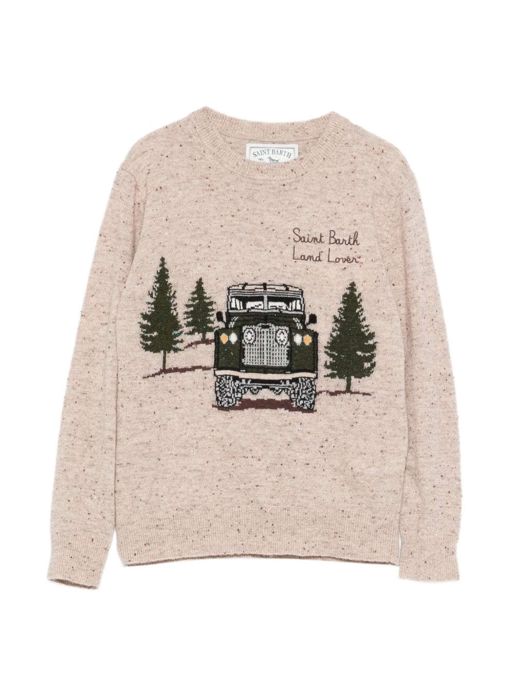Felpa per bambino Mc2 St, Barth Kids beige lavorato a intarsio con effetto maculato DOU0022 01008M MC2 ST. BARTH KIDS 