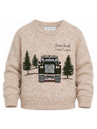 Felpa per bambino Mc2 St, Barth Kids beige lavorato a intarsio con effetto maculato DOU0022 01008M MC2 ST. BARTH KIDS 