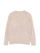 Felpa per bambino Mc2 St, Barth Kids beige lavorato a intarsio con effetto maculato DOU0022 01008M MC2 ST. BARTH KIDS 