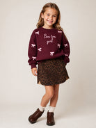 Gonna per bambina MC2 Saint Barth Kids marrone con stampa leopardata EIR0002 00019M MC2 ST. BARTH KIDS 