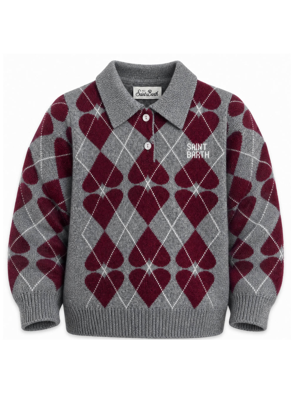 Maglione per bambino MC2 St. Barth Kids grigio con decorazione a intarsio HAD002 00388M MC2 ST. BARTH KIDS 