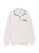 Felpa per bambino MC2 Saint Barth KIds beige con stampa grafica sul retro HNT0001 00265M MC2 ST. BARTH KIDS 
