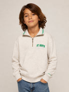 Felpa per bambino MC2 Saint Barth KIds beige con stampa grafica sul retro HNT0001 00265M MC2 ST. BARTH KIDS 