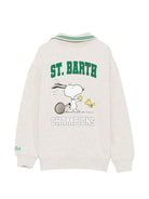 Felpa per bambino MC2 Saint Barth KIds beige con stampa grafica sul retro HNT0001 00265M MC2 ST. BARTH KIDS 