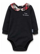 Body per neonati MC2 Saint Barth Kids blu navy con frase ricamata JCQ0001 01268M MC2 ST. BARTH KIDS 