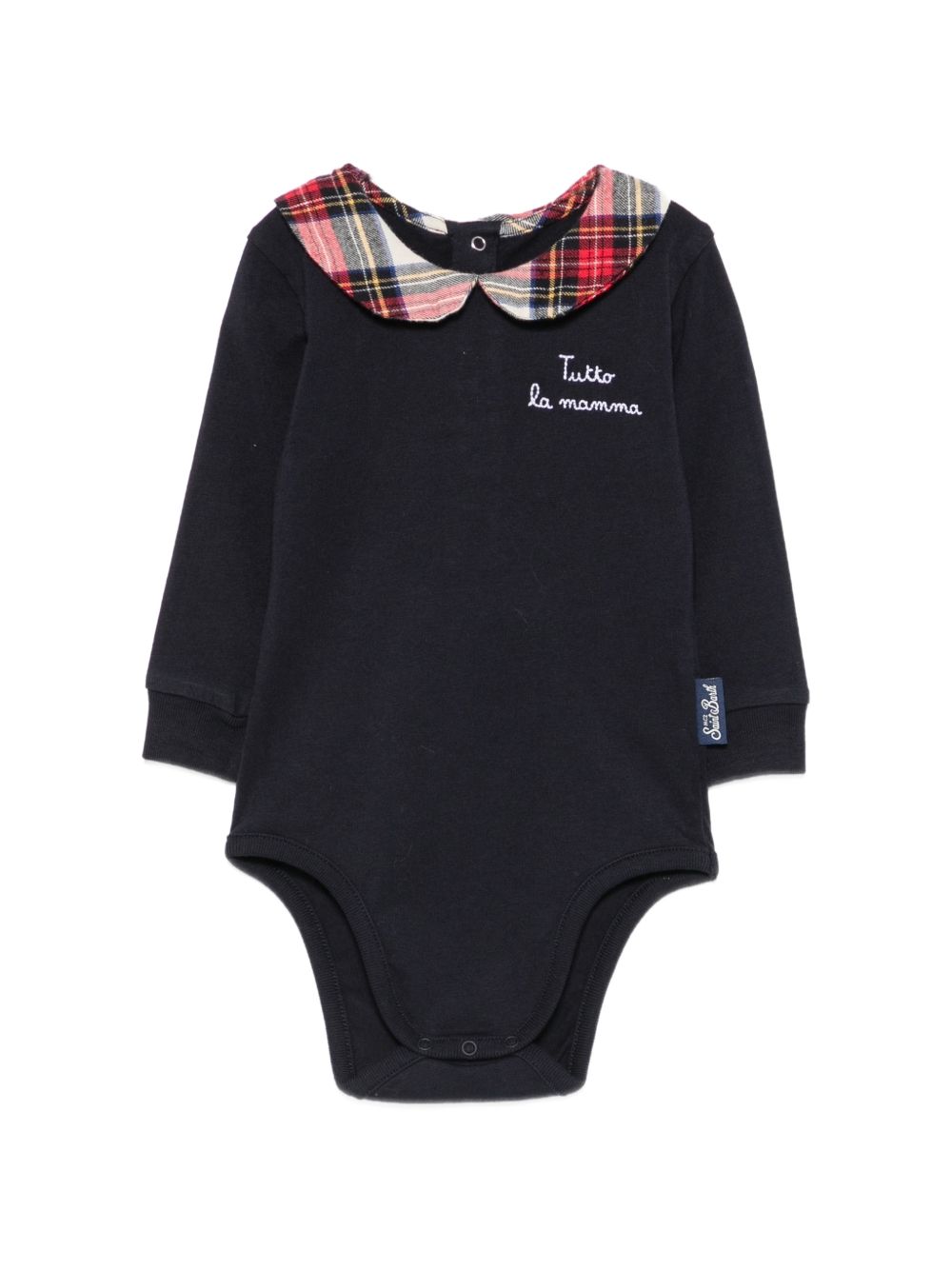Body per neonati MC2 Saint Barth Kids blu navy con frase ricamata JCQ0001 01268M MC2 ST. BARTH KIDS 