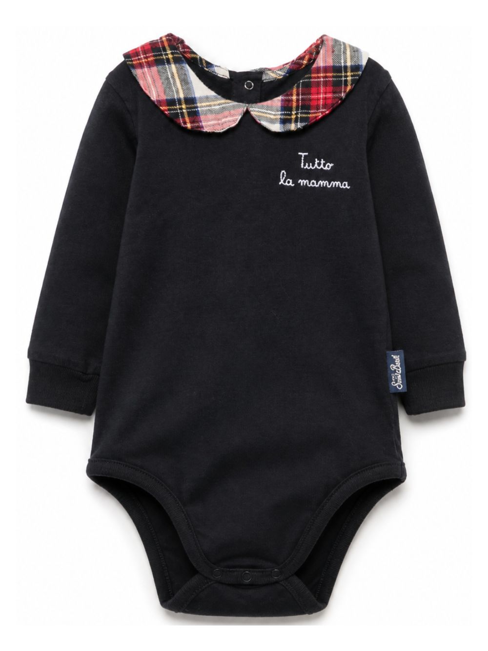 Body per neonati MC2 Saint Barth Kids blu navy con frase ricamata JCQ0001 01268M MC2 ST. BARTH KIDS 