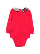 Body per neonato MC2 Saint Barth Kids rosso con frase ricamata sul davanti JCQ0001 02118M MC2 ST. BARTH KIDS 