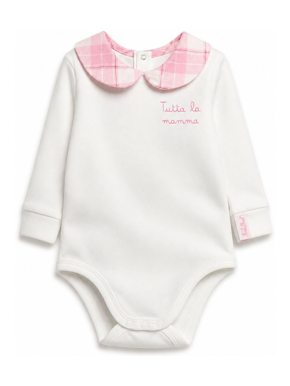 Body per neonata MC2 Saint Barth Kids bianco con colletto Peter Pan JCQ0001 02121M MC2 ST. BARTH KIDS 