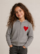 Maglione per bambina MC2 St. Barth Kids grigio con cuore ricamato sul davanti KYLA006 01587M MC2 ST. BARTH KIDS 