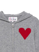 Maglione per bambina MC2 St. Barth Kids grigio con cuore ricamato sul davanti KYLA006 01587M MC2 ST. BARTH KIDS 