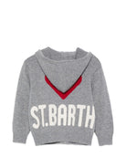 Maglione per bambina MC2 St. Barth Kids grigio con cuore ricamato sul davanti KYLA006 01587M MC2 ST. BARTH KIDS 
