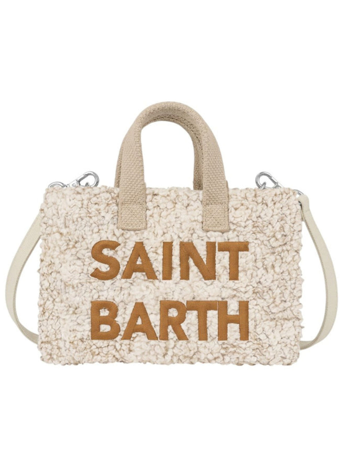 Phone Bag MC2 Saint Barth beige con finitura in shearling PHONE004 02541M MC2 ST. BARTH KIDS 
