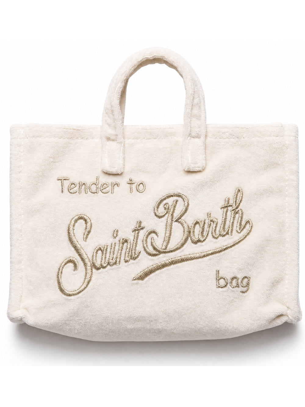 Phone Bag MC2 St. Barth bianco con logo ricamato color oro PHONE008 00172M MC2 ST. BARTH KIDS 