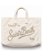 Phone Bag MC2 St. Barth bianco con logo ricamato color oro PHONE008 00172M MC2 ST. BARTH KIDS 