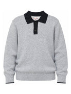 Maglione per bambino MC2 St. Barth Kids grigio con colletto stile polo ROME005 00021M MC2 ST. BARTH KIDS 