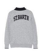 Maglione per bambino MC2 St. Barth Kids grigio con colletto stile polo ROME005 00021M MC2 ST. BARTH KIDS 