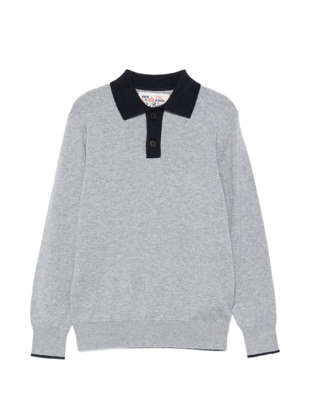 Maglione per bambino MC2 St. Barth Kids grigio con colletto stile polo ROME005 00021M MC2 ST. BARTH KIDS 