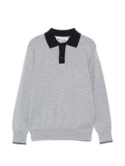 Maglione per bambino MC2 St. Barth Kids grigio con colletto stile polo ROME005 00021M MC2 ST. BARTH KIDS 