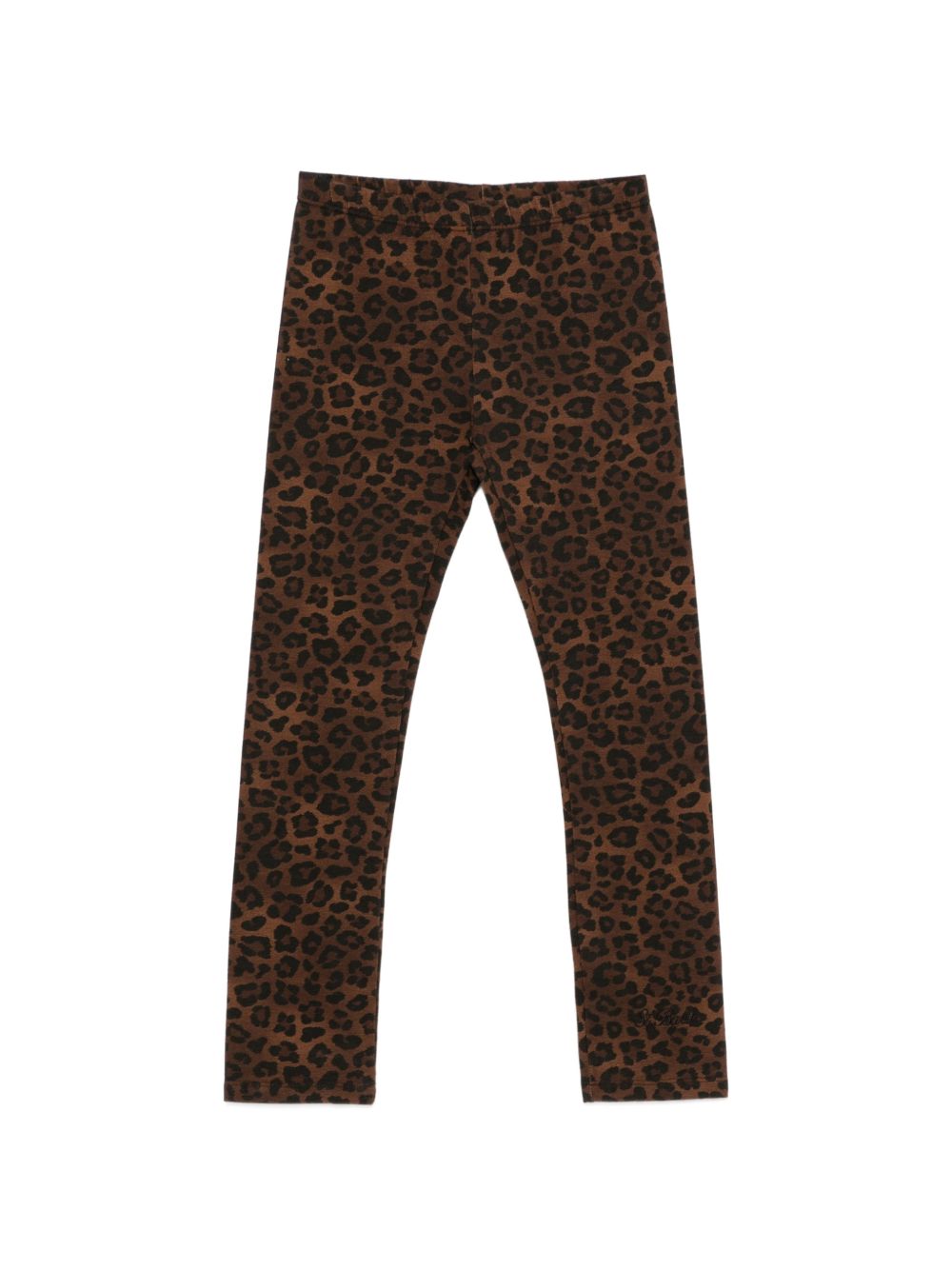 Leggins per bambina MC2 Saint Barth Kids marrone con stampa animalier ROSY001 00342M MC2 ST. BARTH KIDS 