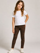 Leggins per bambina MC2 Saint Barth Kids marrone con stampa animalier ROSY001 00342M MC2 ST. BARTH KIDS 