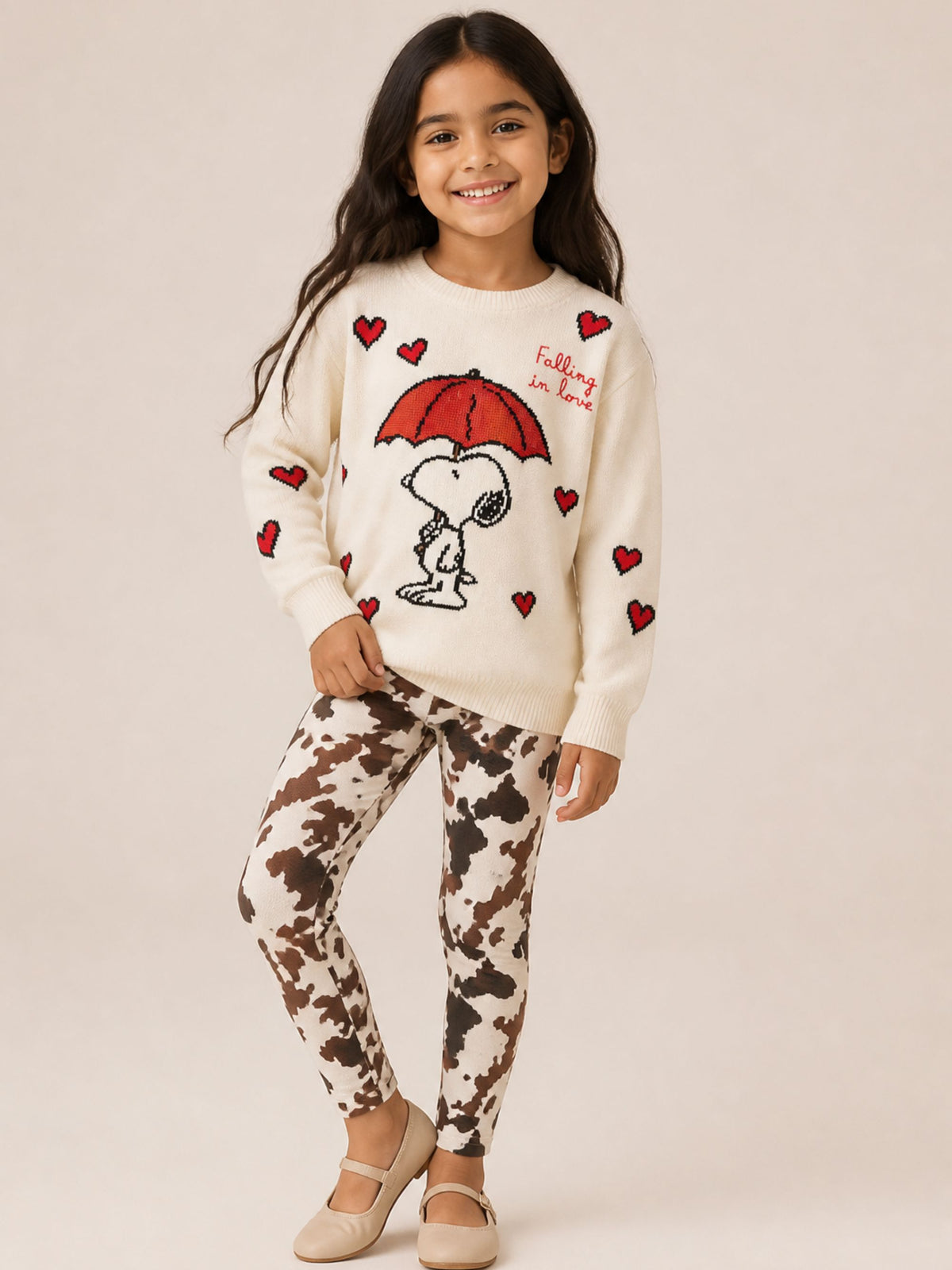 Leggins per bambina MC2 Saint Barth Kids animalier con stampa muccata ROSY001 01360M MC2 ST. BARTH KIDS 