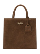 Shop Bag Mini MC2 Saint Barth marrrone con logo in rilievo sul davanti SHBM0002 00103M MC2 ST. BARTH KIDS 