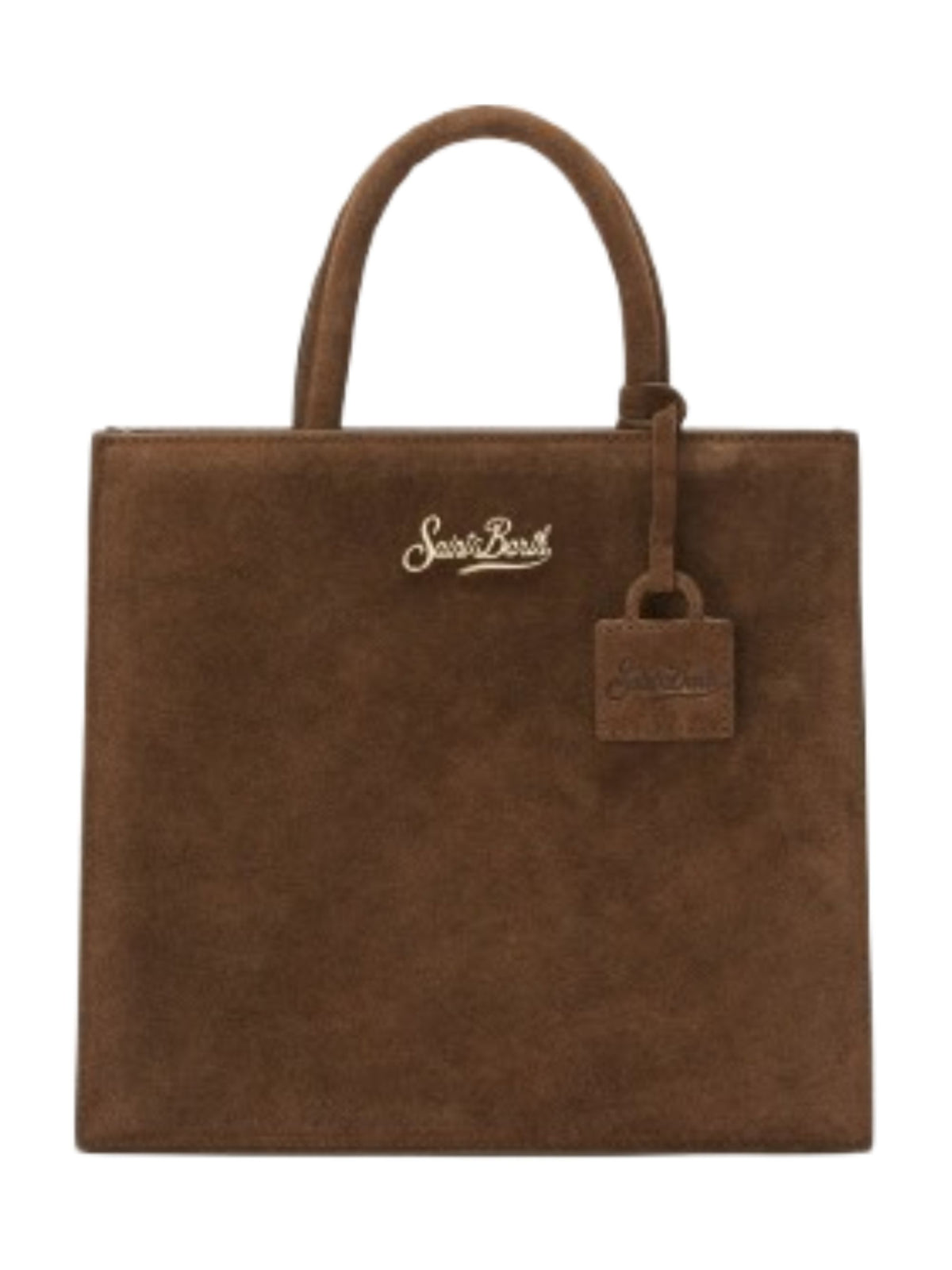 Shop Bag Mini MC2 Saint Barth marrrone con logo in rilievo sul davanti SHBM0002 00103M MC2 ST. BARTH KIDS 