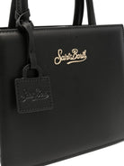 Borsa Shop Bag Mini MC2 Saint Barth nera con logo dorato sul davanti SHBM0002 00701M MC2 ST. BARTH KIDS 