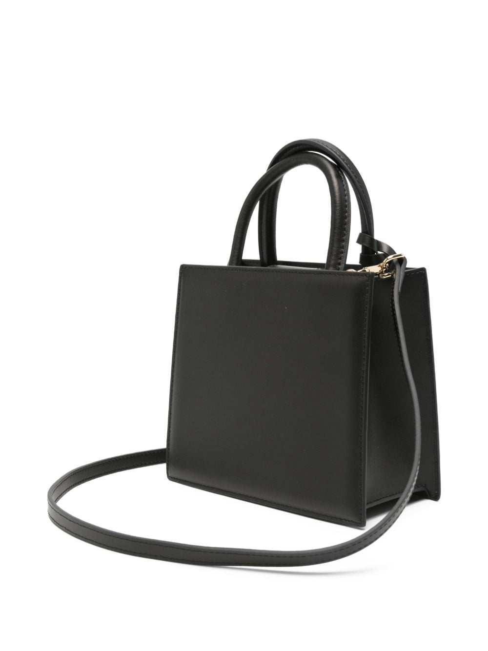 Borsa Shop Bag Mini MC2 Saint Barth nera con logo dorato sul davanti SHBM0002 00701M MC2 ST. BARTH KIDS 