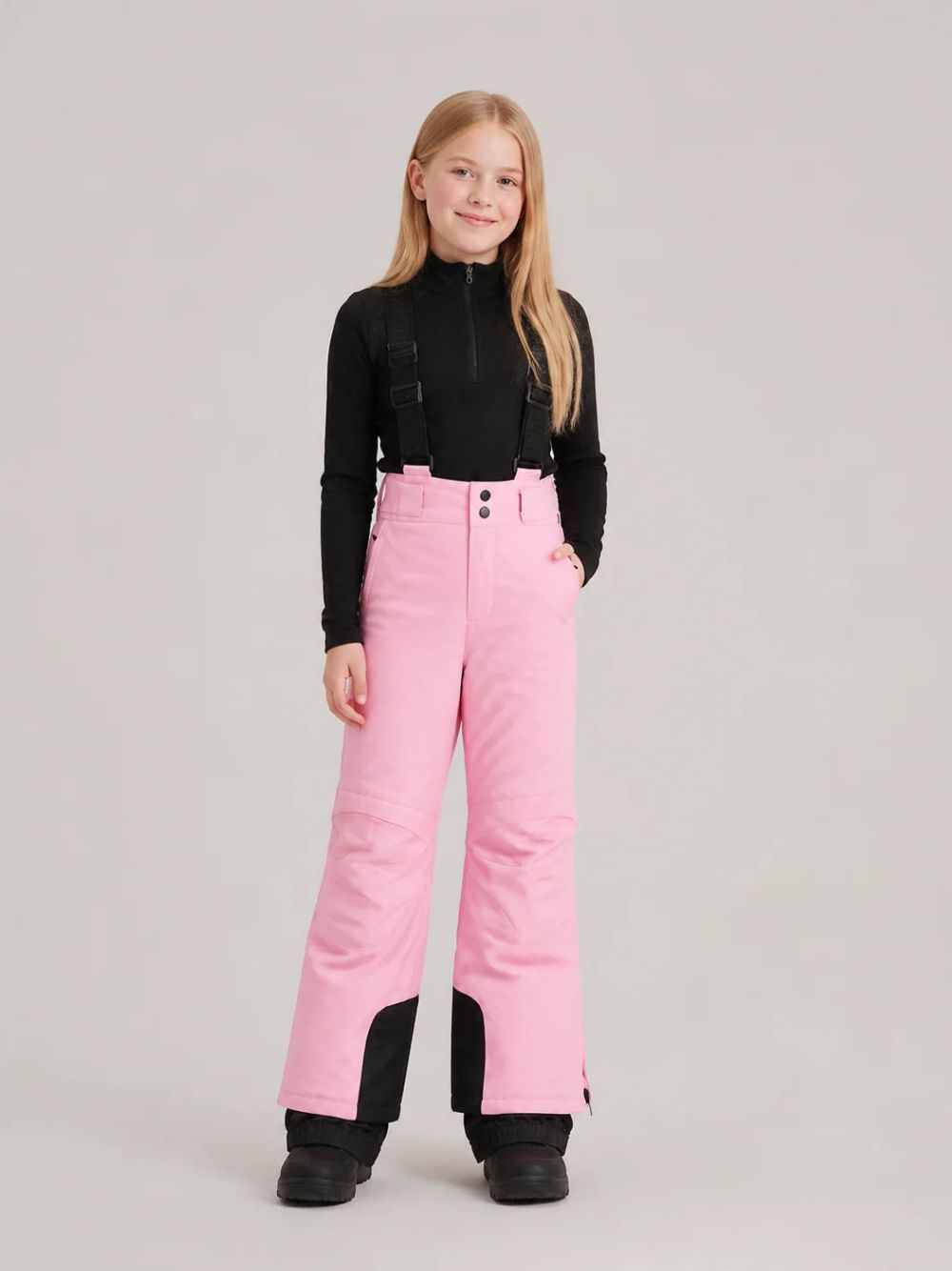 Pantaloni da sci per bambina MC2 St. Barth Kids rosa con cinghie regolabili SNN0001 00006M MC2 ST. BARTH KIDS 