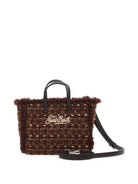 Borsa Vanity Mini MC2 Saint Barth marrone realizzata in bouclé VAMI032 04136M MC2 ST. BARTH KIDS 