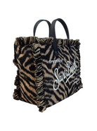 Borsa Vanity Mini Felt N MC2 St. Barth marrone con stampa grafica animalier VAMI035 00469M MC2 ST. BARTH KIDS 