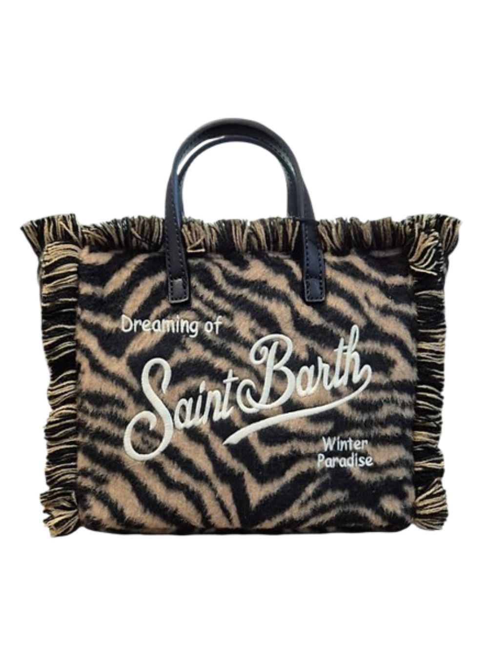 Borsa Vanity Mini Felt N MC2 St. Barth marrone con stampa grafica animalier VAMI035 00469M MC2 ST. BARTH KIDS 