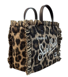 Borsa Vanity Mini Felt N MC2 St. Barth marrone con stampa grafica animalier VAMI035 00673M MC2 ST. BARTH KIDS 