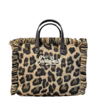 Borsa Vanity Mini Felt N MC2 St. Barth marrone con stampa grafica animalier VAMI035 00673M MC2 ST. BARTH KIDS 