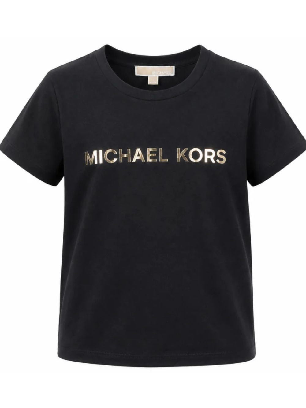 T-shirt per bambina Michael Kors nera con logo sul davanti R30603 09B MICHAEL KORS KIDS 