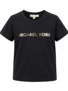 T-shirt per bambina Michael Kors nera con logo sul davanti R30603 09B MICHAEL KORS KIDS 