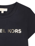 T-shirt per bambina Michael Kors nera con logo sul davanti R30603 09B MICHAEL KORS KIDS 