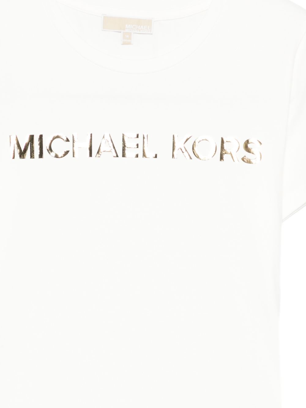 T-shirt per bambina Michael Kors bianca con logo sul davanti R30603 117 MICHAEL KORS KIDS 