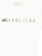 T-shirt per bambina Michael Kors bianca con logo sul davanti R30603 117 MICHAEL KORS KIDS 
