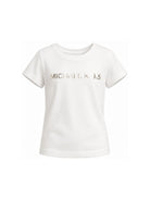 T-shirt per bambina Michael Kors bianca con logo sul davanti R30603 117 MICHAEL KORS KIDS 