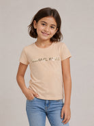 T-shirt per bambina Michael Kors rosa con logo sul davanti R30603 215 MICHAEL KORS KIDS 